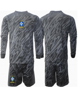 Brasile Portiere Maglia Gara Trasferta Repliche Copa America 2024 Bambino Maniche Lunghe